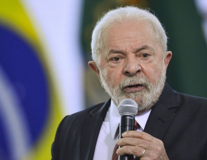 O presidente, Luiz Inácio Lula da Silva, durante encontro com dirigentes de centrais sindicais, no Palácio do Planalto.