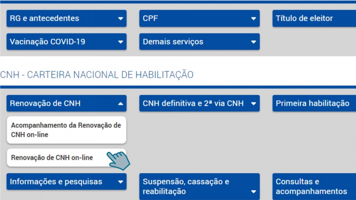 Tutorial para Renovar a CNH no site do Poupatempo 2/4